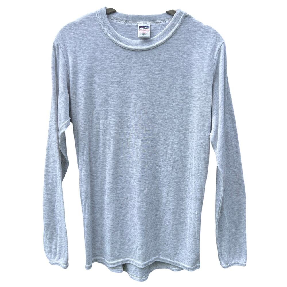 Patagonia Capilene Vintage women's base layer long sleeve shirt heathered white